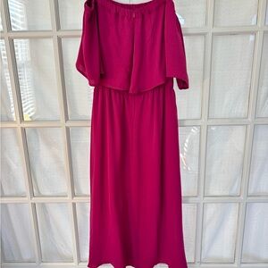 Elegant Off-Shoulder Magenta Dress